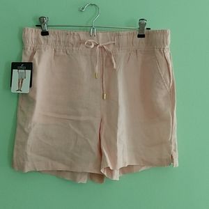 Pink linen shorts
